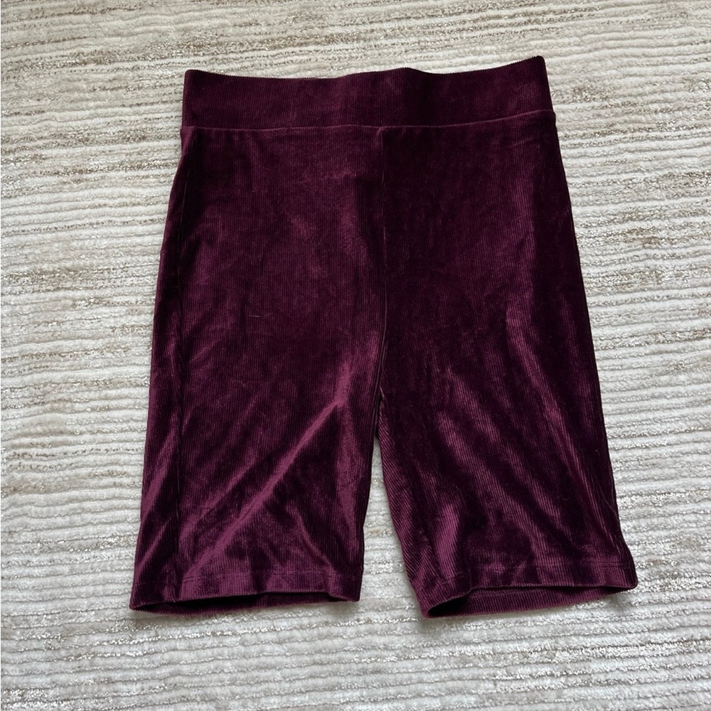 Forever 21 Velvet Plum Bike Shorts